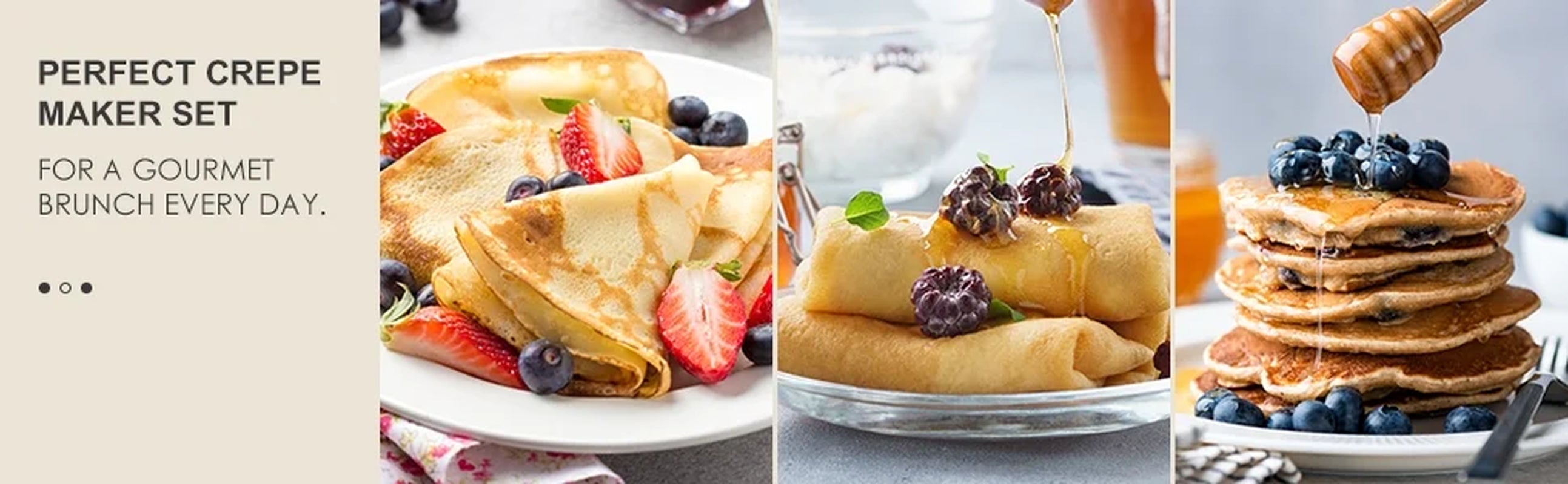 Crepe Maker Machine,  Nonstick 12” Electric Griddle, Compact Pancake Griddle Precise Temperature Control, Batter Spreader for Eggs, Pancakes, Includes Spatula, Spreader（Black）