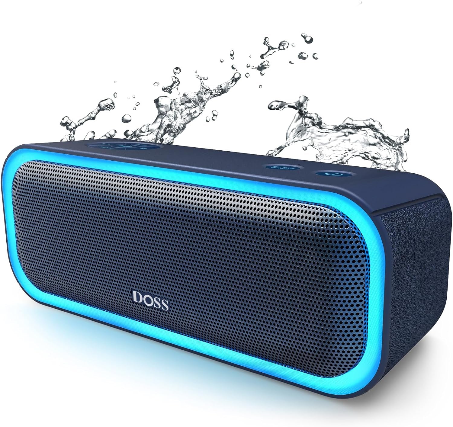 Soundbox Pro Bluetooth Speaker, 20W Stereo Sound, Active Extra Bass, 20H Playtime, Multi-Colors Lights, Wireless Stereo Pairing, IPX6 Waterproof for Garden, Hiking, Camping, Beach, Party-Blue