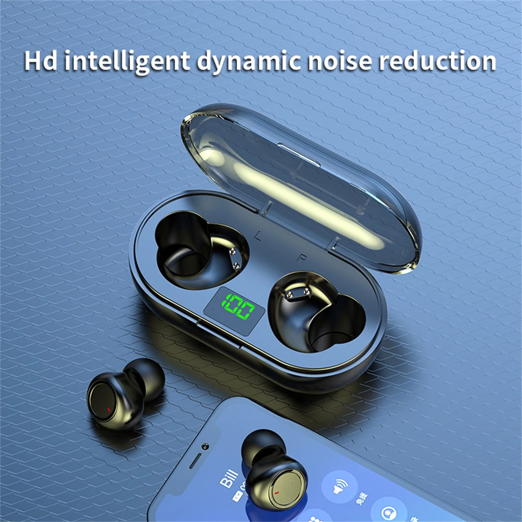 Rvasteizo Wireless Earbuds Mini Ear Buds  5.3 Bluetooth Headsets Light-Weight Earphones with Microphone & Charging Case Display