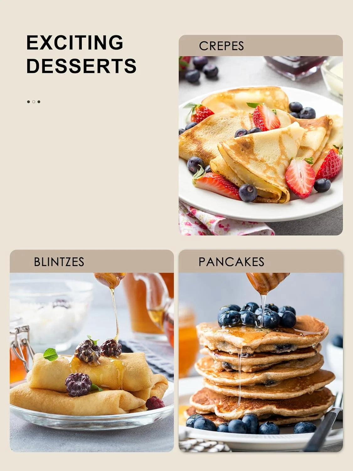 Crepe Maker Machine,  Nonstick 12” Electric Griddle, Compact Pancake Griddle Precise Temperature Control, Batter Spreader for Eggs, Pancakes, Includes Spatula, Spreader（Black）